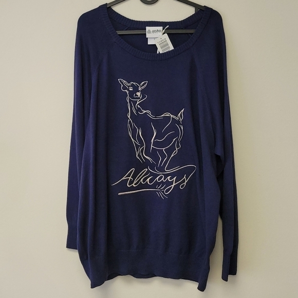 Torrid Harry Potter Always Patronus Pullover Sweater Blue 2X - Picture 3 of 7